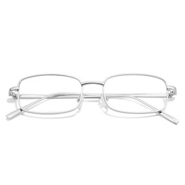 TJUTR Fashion Clear Glasses Non Prescription Fake Glasses for Women Blue Light Blocking Rectangle Metal Glasses Frame
