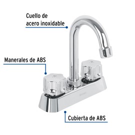 Foset Basic MP-060, Mezcladora plástica para lavabo, cuello tipo bar, Basic