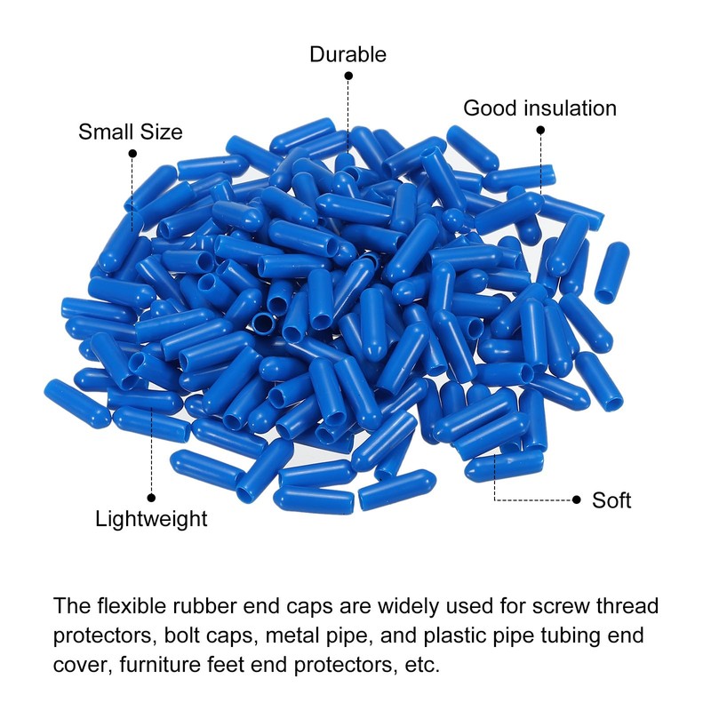MECCANIXITY 200pcs Rubber End Caps Cover 1/8 Inch Vinyl Screw