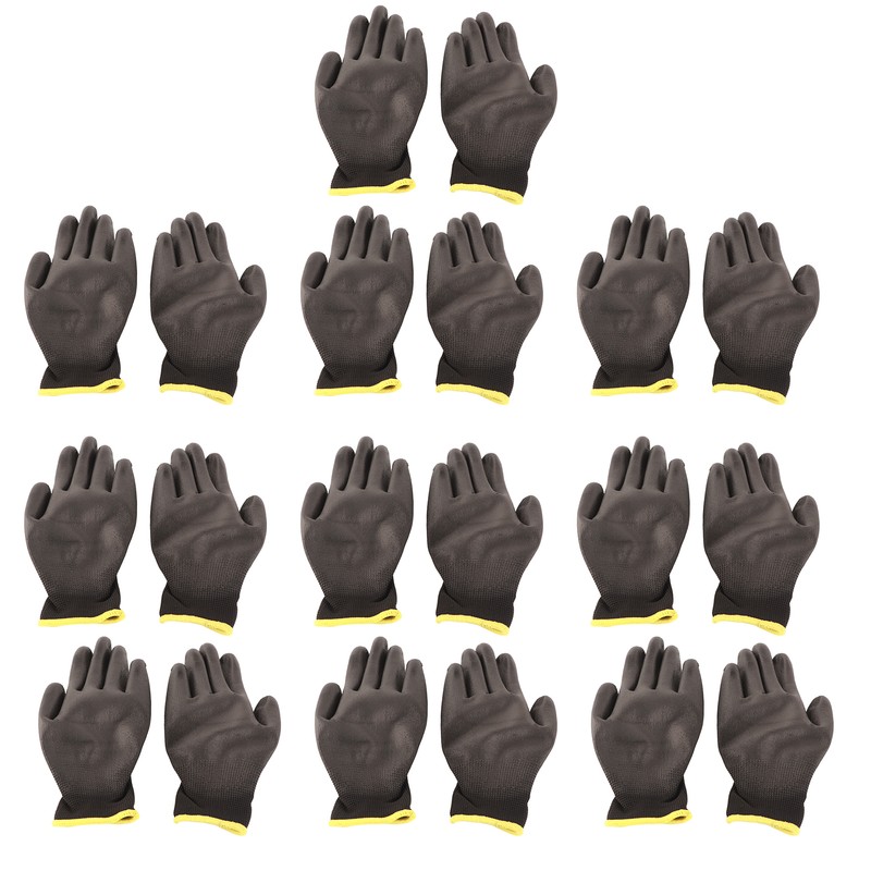 10 Pairs Safety Work Gloves PU Coated Static Proof Nylon