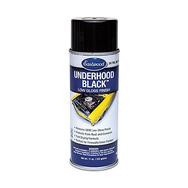 Eastwood Underhood Acrylic Black Semi Gloss Lacquer Paint 11oz | Automotive Spray Paint for OEM Finish | Rust & Corrosion Protection Car Spray Paint | Engine Paint with Fast Drying Formula