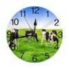 KiuLoam Farm Animal Cow Group Round Wall Clock Silent Non