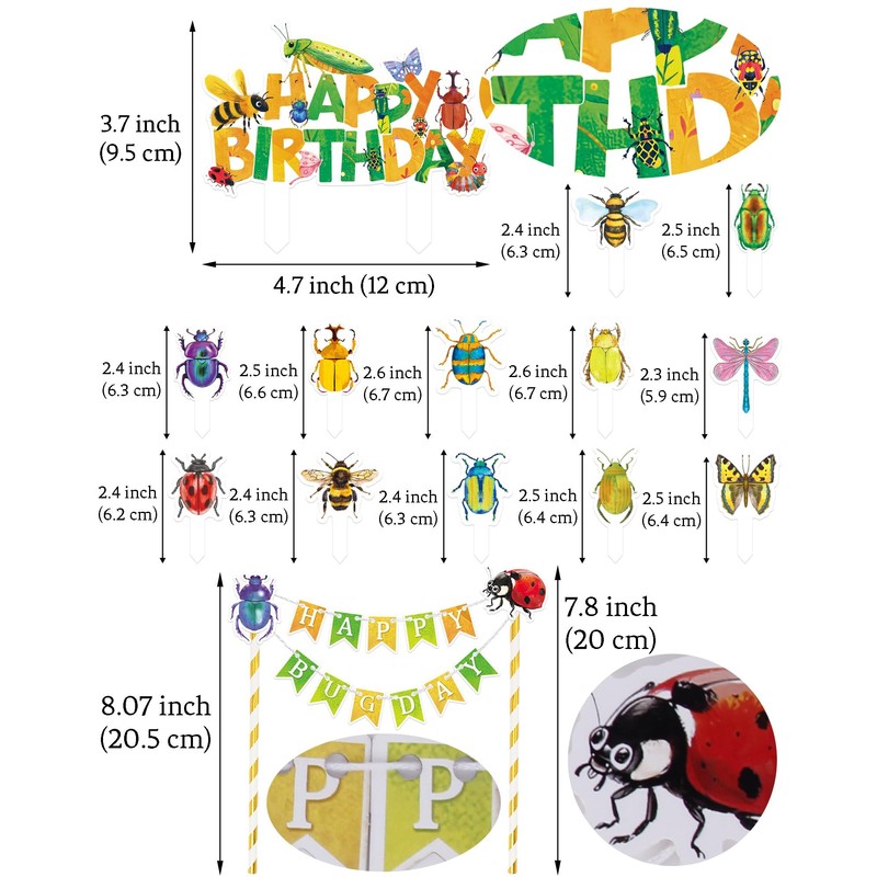 HAPPARTY - Decoración para fiestas de cumpleaños con insectos, diseño