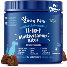 Zesty Paws Senior 11 in 1 Multivitamin Bites for Dogs  90 Chews  Exp 7/2025