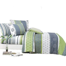 Swanson Beddings Serene 3-Piece 100% Cotton Bedding Set: Duvet Cover and Two Pillow Shams (Full)