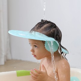 Gorro de champú para bebé, gorro de ducha para niños, lavado de cabello, enjuague de cabello evita que el agua se acumule en la cara para proteger los ojos y oídos de niños pequeños y niños