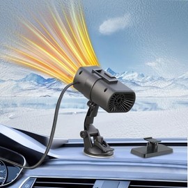 Car Heater 12V 150W 2-in-1 Defroster & Defogger, Fast Heating, Large Airflow, 360° Rotation, Durable High-Temp Design for All 12V Vehicles