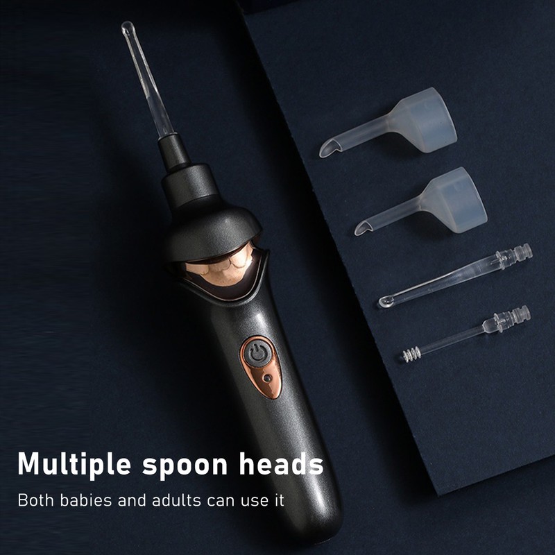 LED Lighted Earpick Set Low Noise Deep Cleansing Electric Ear