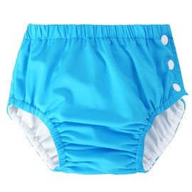 Baby Newborn Reusable Swim Diapers Washable Toddler Swim Diaper Unisex Infant Swimming Diapers Blue, 6-18 Months