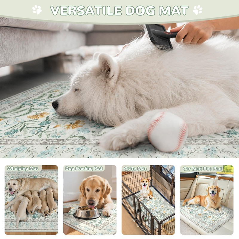 Lahome Washable Reusable Pee Pads for Dogs - Beige Botanical
