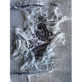 Perfect Paisley Peek-A-Boo Iron On Patches by HoleyPatches (Black & White, 3" x 5")