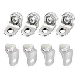 DTGN 0.75"x0.59"(LxW) Mounting Brace Fixing Glass Shelf Bracket - 20Pack - Good for Glass Shelves - Durable Pegs Supports with Chuck Wall Mount - Silver