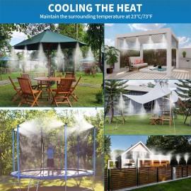 Vanckelai Misting Cooling System,Misters for Outside Patio, 65.6FT (20M) DIY Misting Sy.