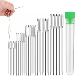 LIAMGUS 25 pcs Big Eye Hand Sewing, 5 Sizes Sewing Needles, Needles for Sewing, Large Eye Sewing Needles, Large Sewing Needles, for mesh, Denim, Silk, Canvas, Cotton, etc.