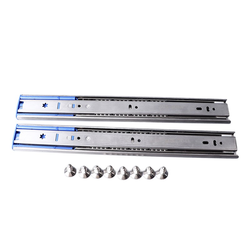 2PCS 14 Inch Push to Open Drawer Slides Stainless Steel