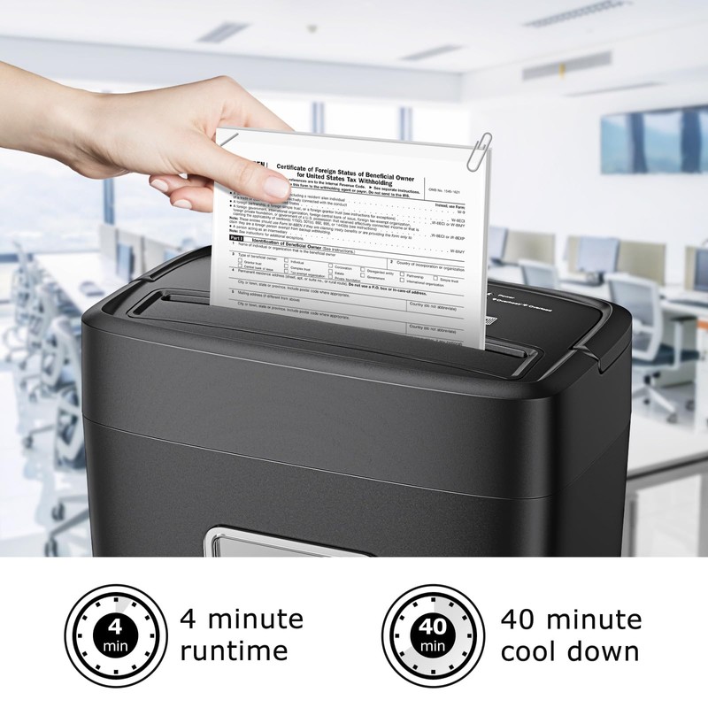 Bonsaii Paper Shredder, 8-Sheet Crosscut Shredder with 4.2 Gallon Bin