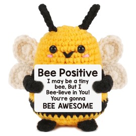 Ferizzia Pocket Hug Bee, Emotional Support Small Bee, Positive Gifts, Positive Potato Replacement, Gifts for Friends, with Positive Card, Family, Women and Children