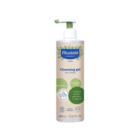 Mustela Certified Organic Cleansing Gel - Natural Hair & Body Wash w/ Olive Oil & Aloe Vera - For Baby, Kid & Adult - Fragrance Free, Tear Free, Vegan & Biodegradable - 13.52 oz. - Packaging may vary