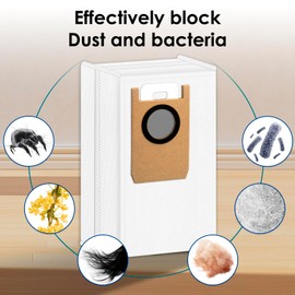 (9 Pack) Omni S1 Pro Replacement Dust Bags Compatible With Eufy Robot Vacuum Omni S1 Pro Self Empty Station, Disposable Dust Bags for Robot Vacuum