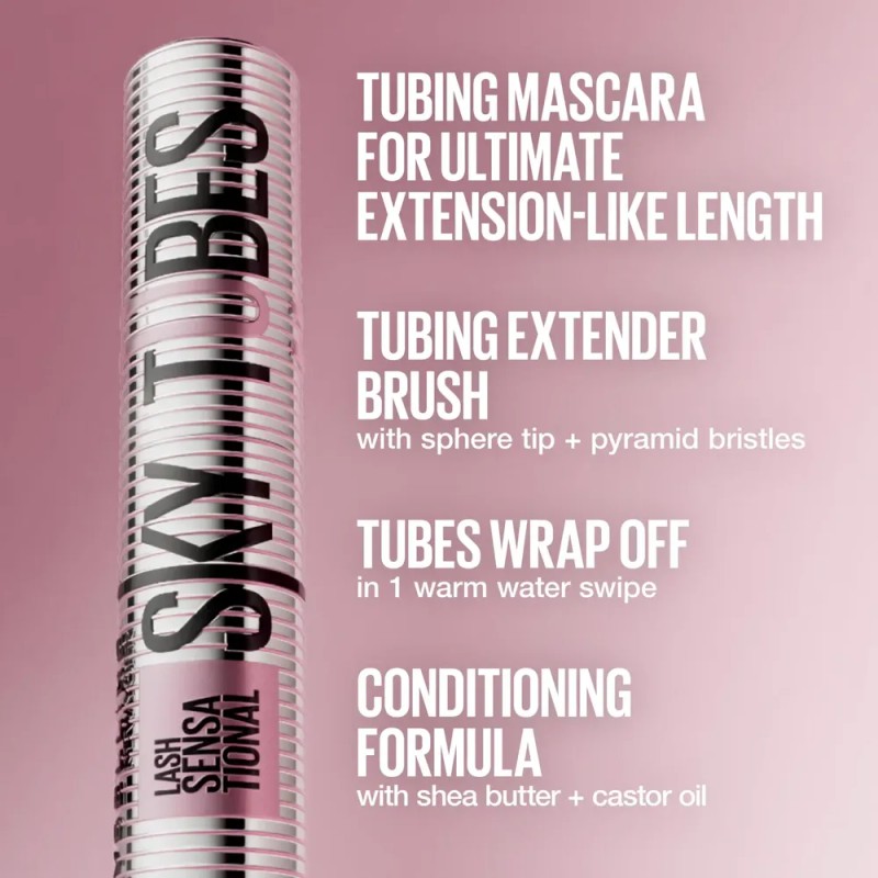Máscara Maybelline Lash Sensational Sky Tubes Muy Negra