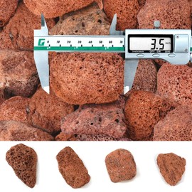 GasSaf 10 Pounds Red Lava Rocks for Fire Pit, Gas Fireplace, Gas Fire Tables, Gas Log Set, Fire Bowls, Decorative Landscaping Rocks for Indoor and Outdoor (2.75-5 Inch)