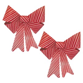 FLOMO Red & White Striped Jumbo Christmas Bow 14" x 20"