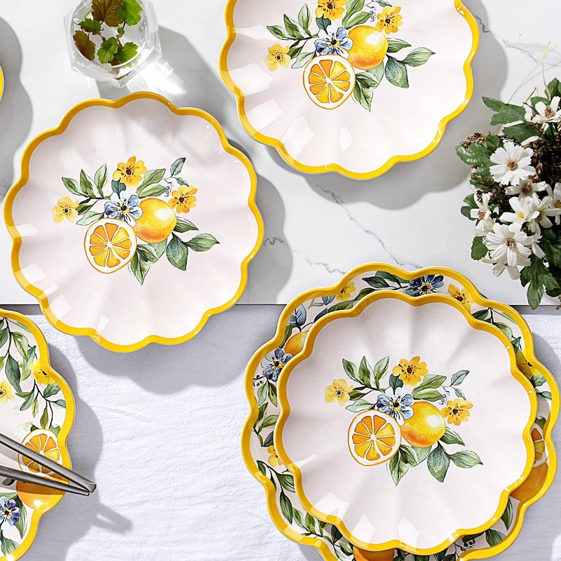 molidiki Unbreakable Melamine Plates Set of 8, 4 Large 11"
