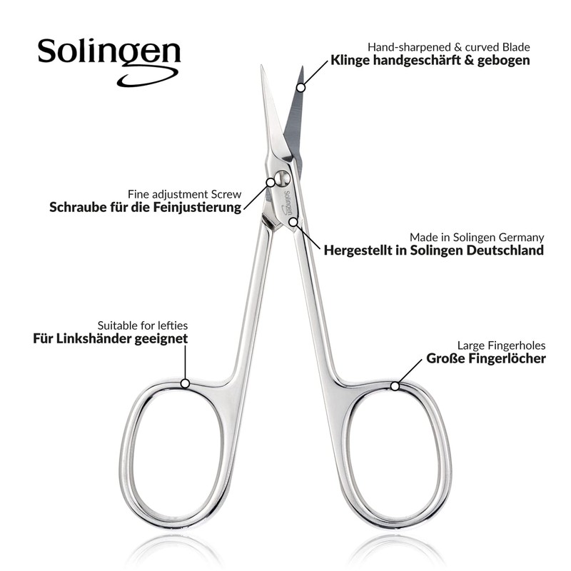 Solingen Cuticle Scissors made in Germany - with Curved Blade