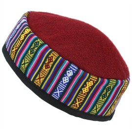 Siesta Nepalese Wool Smoking Hat - Red (Medium)
