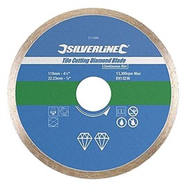 Silverline 868730 Tile Cutting Diamond Blade 115 x 22.23 mm Continuous Rim