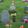 Geosar Dad Cemetery Vases for Grave Metal Cemetery Grave Flower