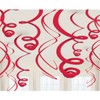 Red Paper Swirl Decorations (Pack Of 12)