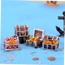 Pirate-Themed Mini Treasure Chest Aquarium Decor - Pearlescent Fish Tank Accessories for Small Aquariums, Goldfish Tank Decorations, Pool Tank Makeup, Fun Air Decor, 3Pcs Random Creative Aquascaping