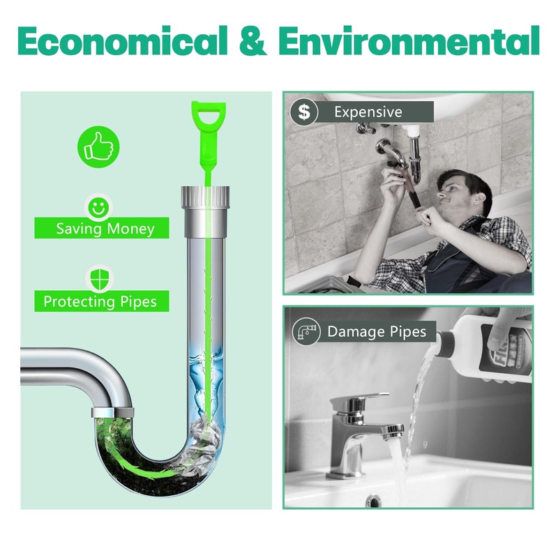 Drain Snake Hair Drain Clog Remover - 4 Pack Shower