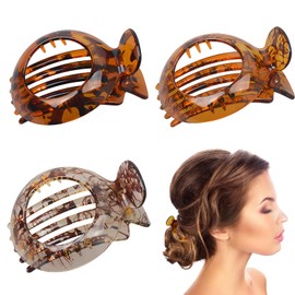 3Pcs Small Hair Clip for Thin Hair, Non Slip Flat Hair Claw Clips Strong Hold Resilient Spring Action, Hair Accessories for Women & Girls