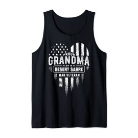 Proud Grandma Desert Sabre War Veteran Grandchild American Tank Top