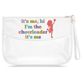 Cheerleader Gifts for Girls Clear Makeup Bag Cheerleading Team Gifts for Women Appreciation Gift for Cheer Coach Team Mom Cosmetic Bag Mother's Day Birthday Christmas Graduation Present for Her