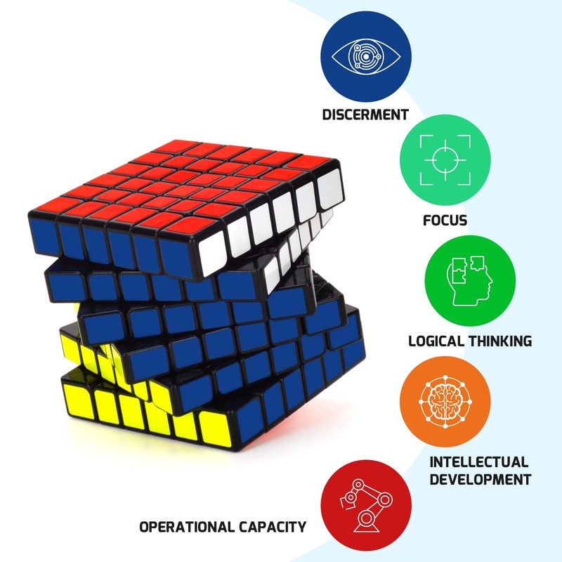 KOSTACHI 6x6 Speed Cube, Professional 6x6x6 Rubik's Cube, Black, 3D