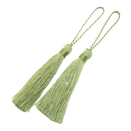 [Machida Silk Store] (Set of 2) Tetron Horizontal-wound Tassels Decorative Accessory Tassels Polyester Tassels (Nightingale Green)