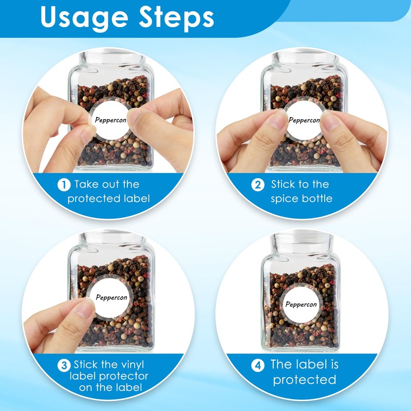 500 pcs 1 inch Round Clear Transparent Waterproof Stickers, Self-Adhesive