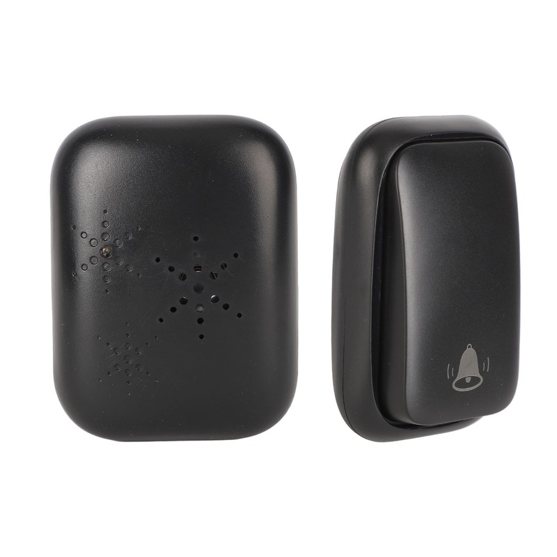 Black Self Powered Wireless Doorbell No Wiring Punching Outdoor Welcome