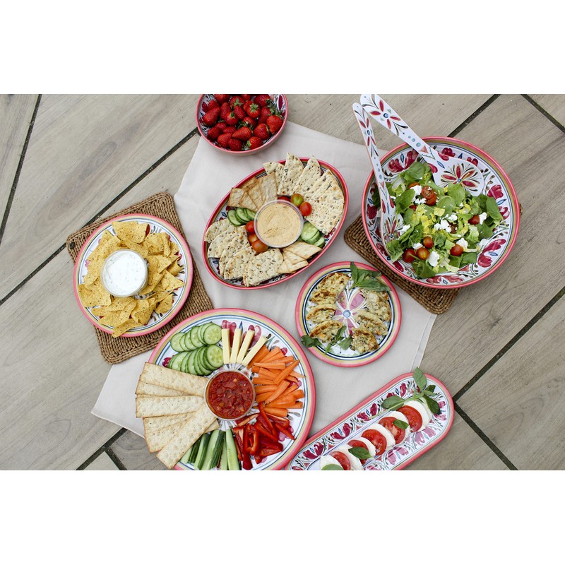 Purely Home Mediterranean - Outdoor/Camping/Picnic - Melamine/Plastic Round Serving Platter