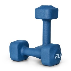 Tone Fitness 20 lb Neoprene Dumbbell Pair for Home Workouts – Non-Slip Design - Blue