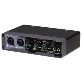 BOMGE Interfaz de audio USB (32 bits/192 kHz) con XLR, alimentación fantasma, monitoreo directo, Loopback para grabación de PC, transmisión, guitarris