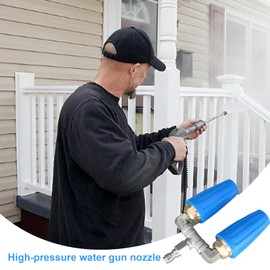 High Pressure Washer Tip Rotating Dual Tips Turbo Nozzle 1/4" 4000PSI Replacement Turbo Nozzle Aluminium Alloy Rust Resistant Pressure Washer Accessories-
