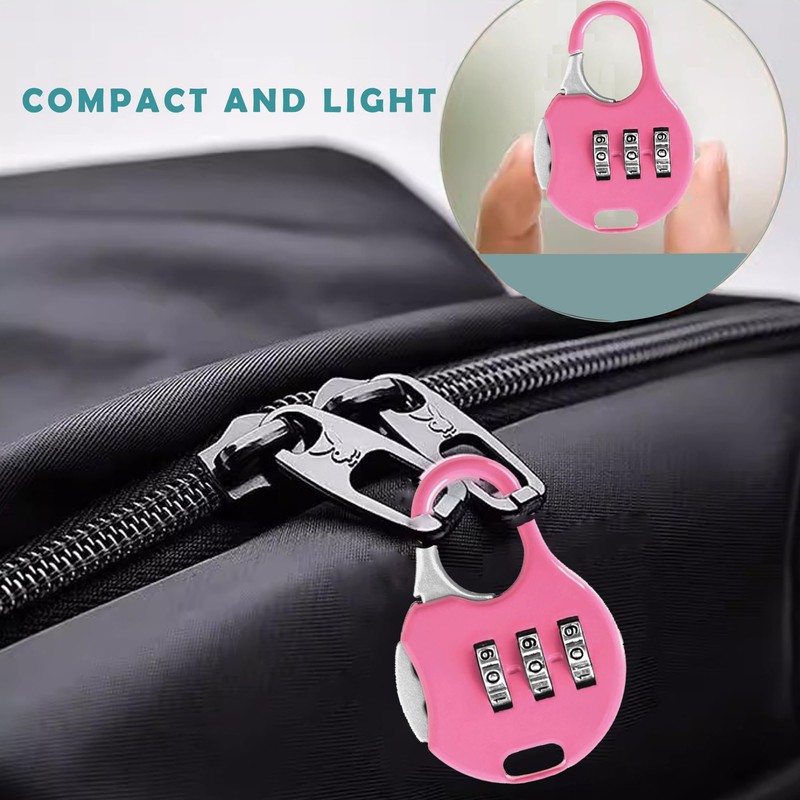 Pack of 8 Mini Padlock Suitcase Lock with Combination Code
