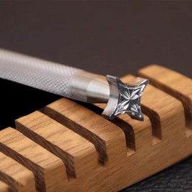 Leather Stamping Tool Hollow Box Geometric Stamp of Wheat Pattern 304 Stainless Steel Leather Stamp Leathercraft Carving Tool (Large)