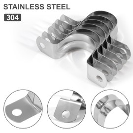 QIMEI-SHOP Pipe Clamps Mounting Clamp 25 mm Pipe Clamp Stainless Steel U-Type Pipe Clamp Seat Clamp for Mounting Gas Pipes Water Pipes Cable Pipe Pack of 20