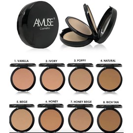 Amuse 2 in 1 Powder & Cream Foundation Compact Concealer Makeup Cosmetic Matte Coverage Pack Medium Coverage - Color: Vanilla