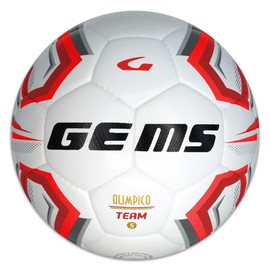 Gems UN06-0312 OLIMPICO TEAM UNISEX Pallone da calcio BIANCO/ROSSO Taglia 5